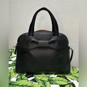 Kate Spade Olive Drive Lottie Black Leather Bow Satchel